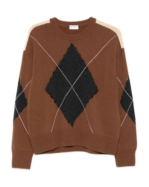 Mrz Brown Pullover Mit Argyle-Strickmuster