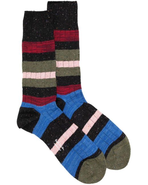 Paul Smith Blue Striped Mid-calf Socks for men