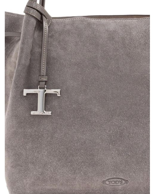 Tod's Gray Medium Leather Handbag