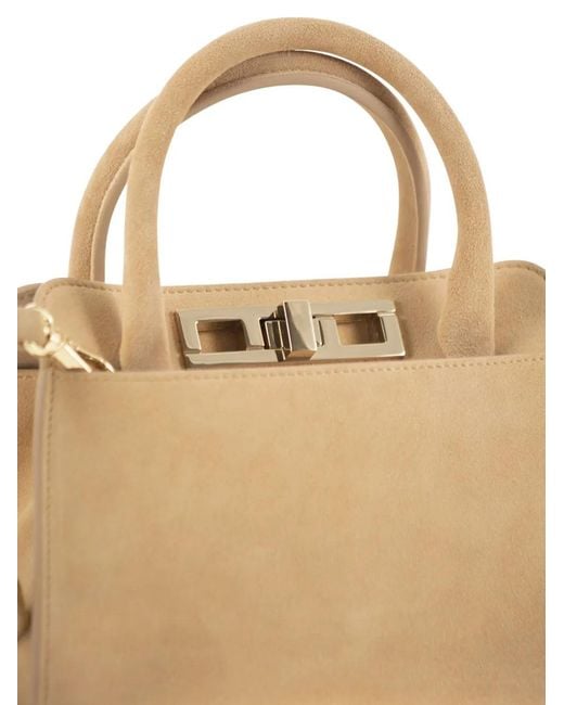Fabiana Filippi Natural Small Suede Tote Bag