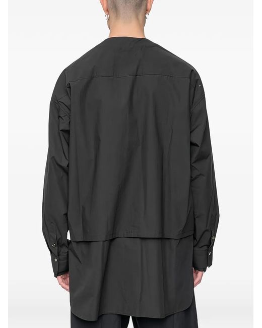 The Viridi-anne Gray Button-Up Chest-Pocket Shirt for men