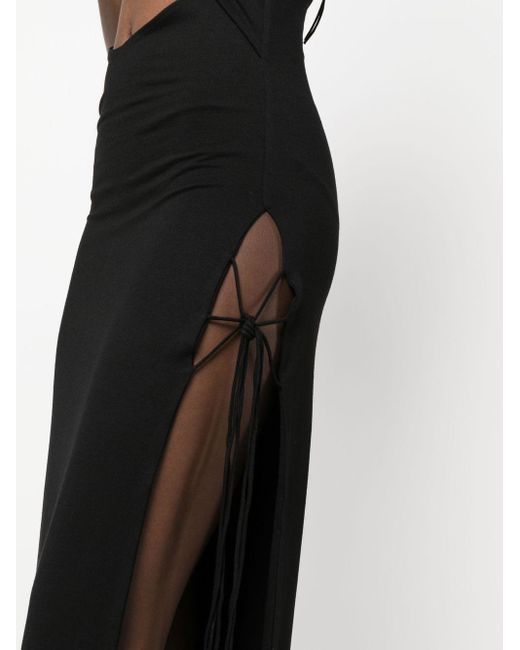 MANURI Black Zaddy Cut-out-detail Midi Dress