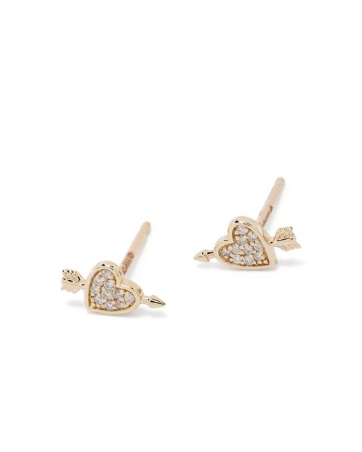 Adina Reyter White 14Kt Heart And Arrow Diamond Stud Earrings