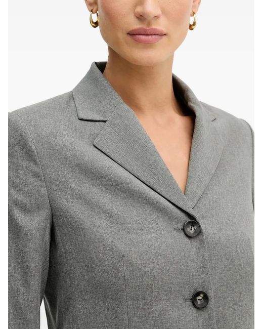 Sisley Gray Buttoned Cropped Blazer