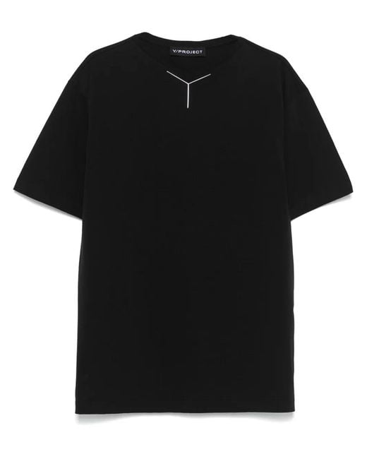 Y. Project Black T-Shirt With Application