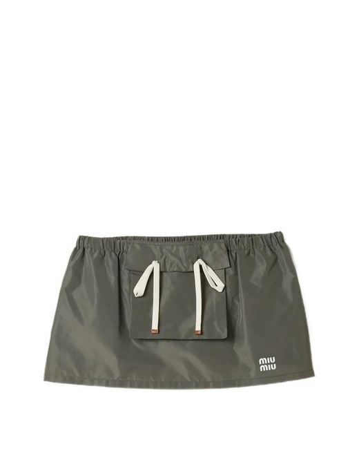 Miu Miu Green Technical Fabric Miniskirt