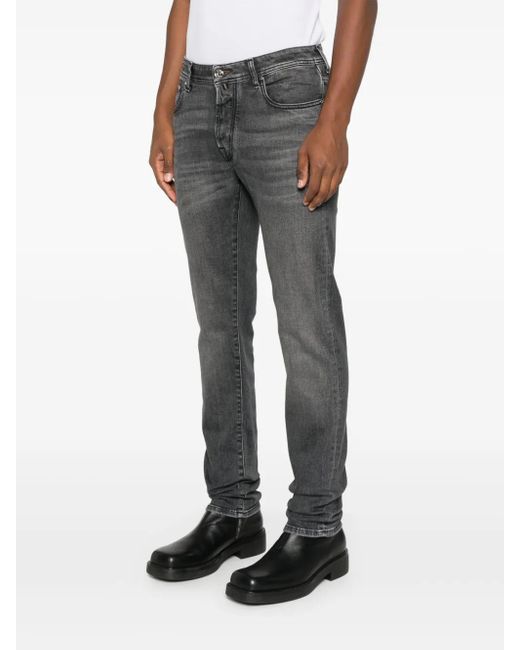 Jacob Cohen Gray Logo-Patch Jeans for men