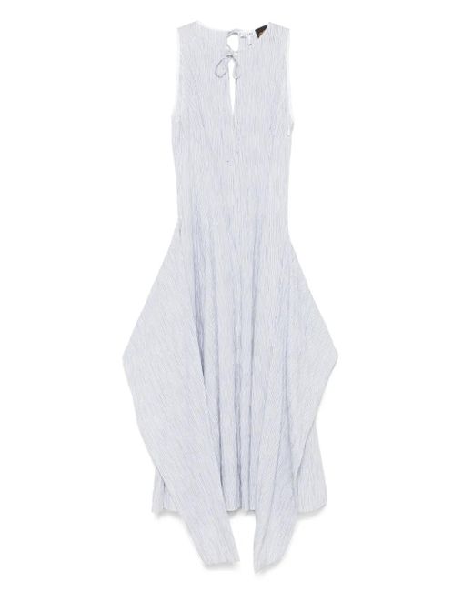 Loewe White Cotton Blend Midi Dress
