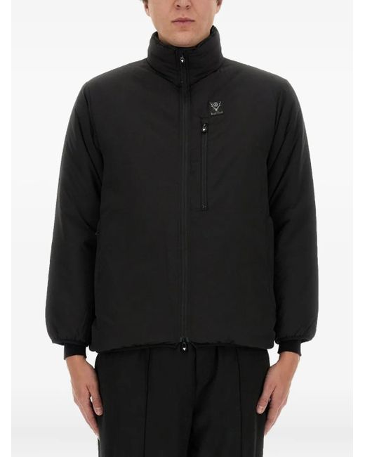 South2 West8 Black Logo-Patch Jacket for men