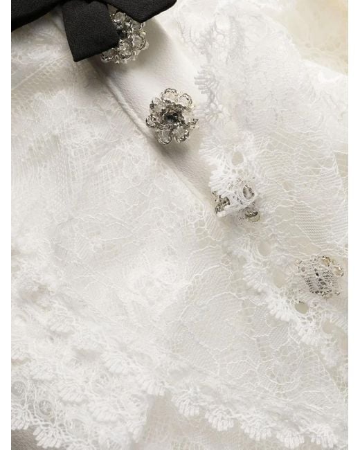 Self-Portrait White Lace Midi Dress