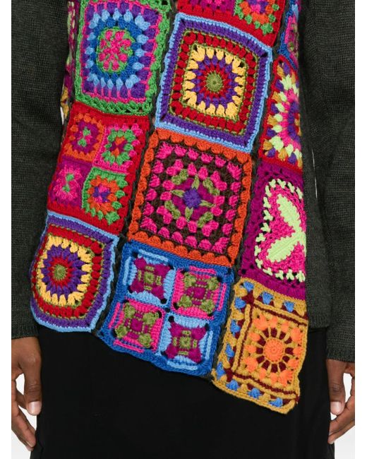 Comme des Garçons Wollen Trui Met Gehaakt Vlak in het White voor heren