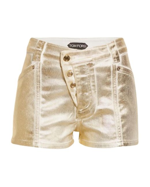 Tom Ford メタリック ショートパンツ Natural