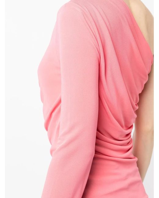 DSquared² Pink Ruched One-Sleeve T-Shirt for men