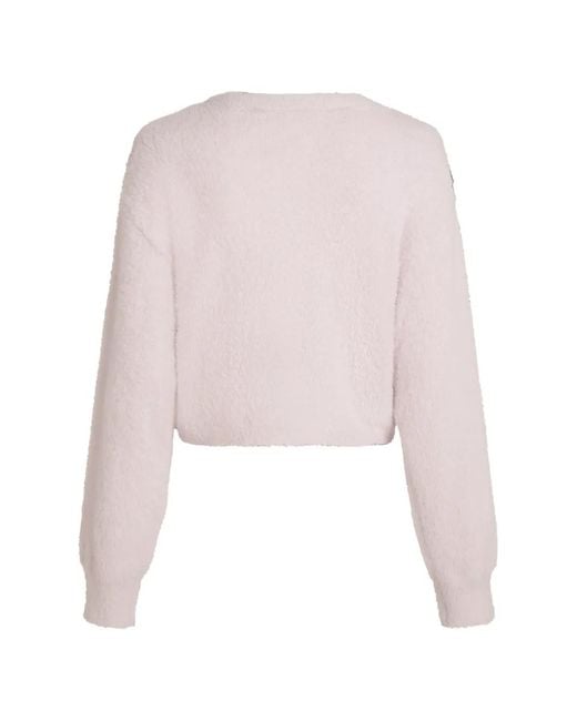 Karl Lagerfeld Pink Logo-Detail Cardigan