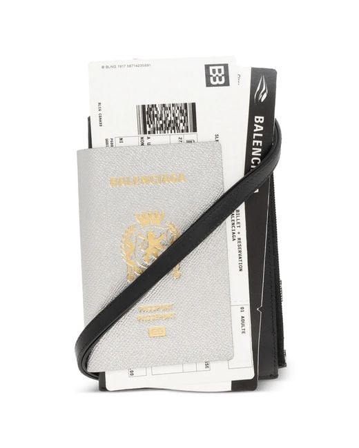 Balenciaga White Étui Pour Smartphone En Cuir À Motif Passeport for men
