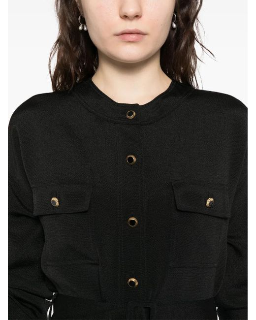 Tom Ford Black Textured Belted Mini Shirt Dress