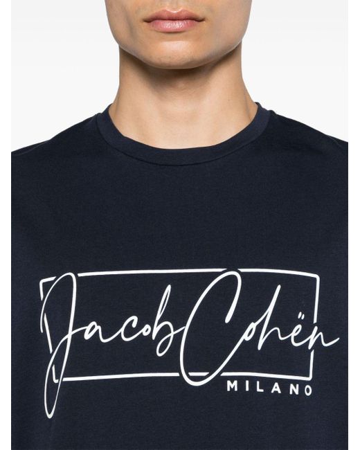 Jacob Cohen T-Shirt mit Logo-Print in Blue für Herren