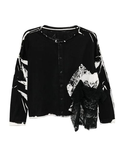 Y's Yohji Yamamoto プリント トップ Black