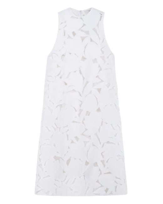Tibi White Adelle Sleeveless Midi Dress