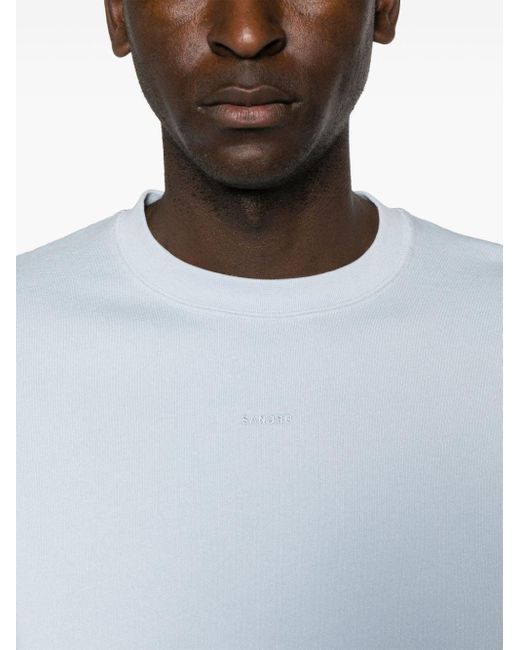 Sandro White Logo-embroidered Cotton Sweatshirt for men