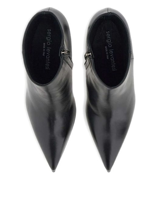 Sergio Levantesi Black Pointed-Toe Ankle Boots