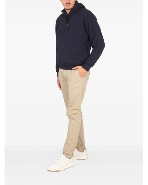 Aspesi Blue Embossed-Logo Hoodie for men