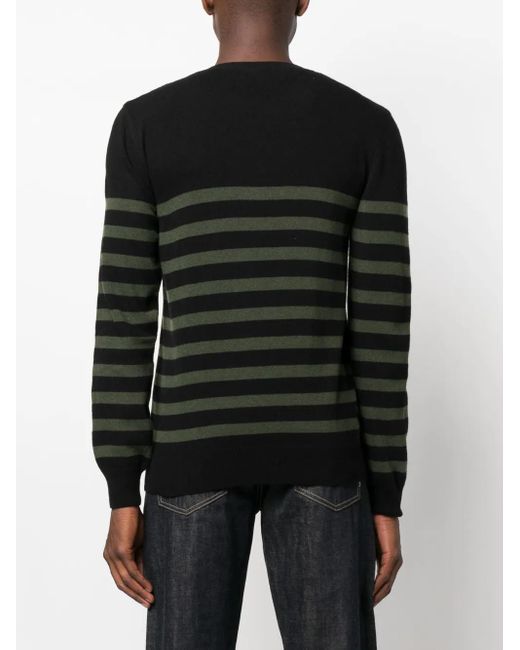 A.P.C. Black Striped Wool Jumper for men