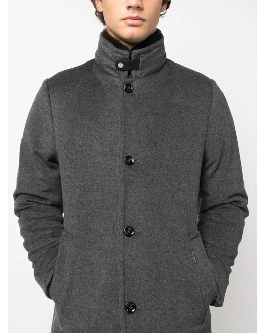 Moorer Gray Bond Single-Breasted Padded Coat for men