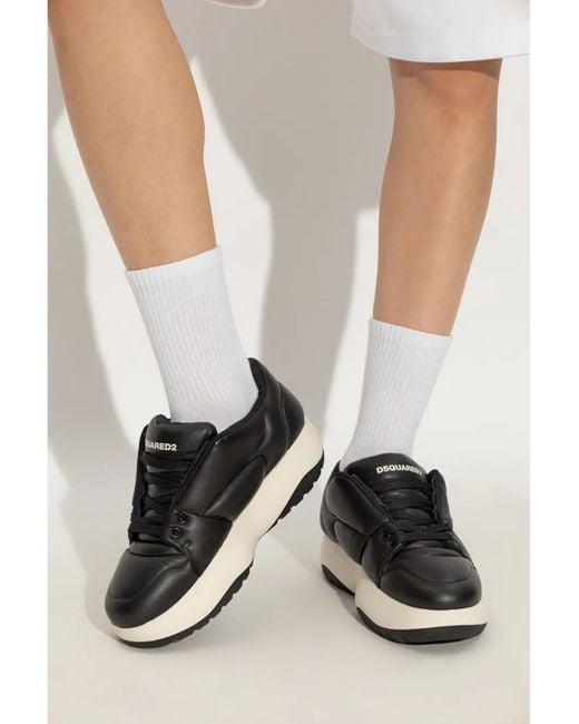 DSquared² Black Quilted Leather Sneakers