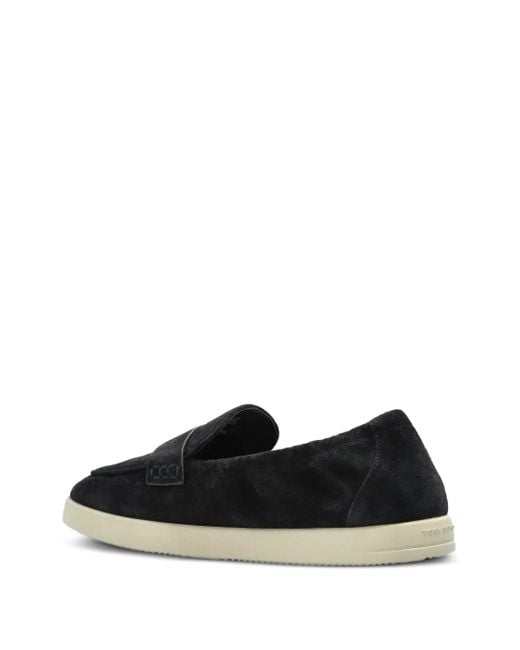 Tory Burch Black Suede Slip-On Loafers