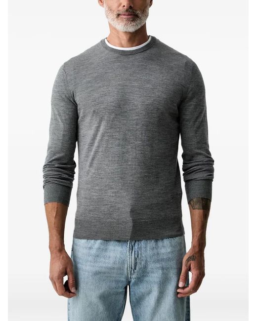 Hackett Gray Crew Neck Long-Sleeve Sweater for men