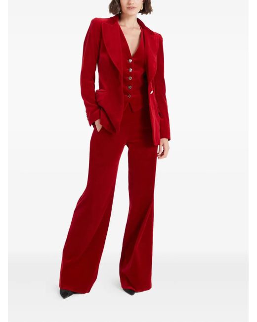 Temperley London Red Clove Velvet Trousers