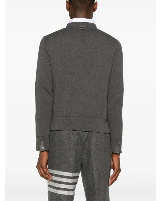 Thom Browne Gray Crew-Neck Cotton Jumper for men