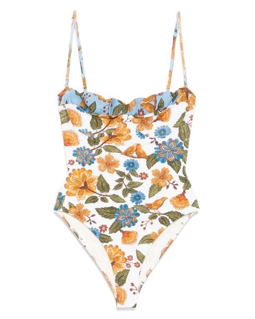 Farm Rio White Garden Scarf One-Piece