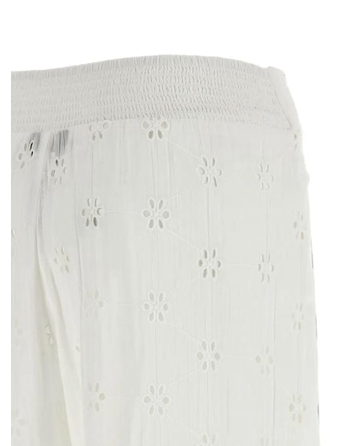 Polo Ralph Lauren White Embroidered-Lace Wrap Palazzo Pants