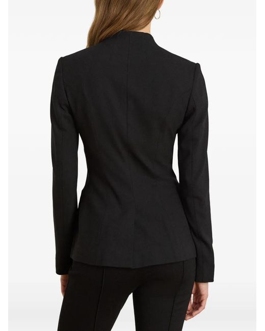 Ralph Lauren Black Collarless Single-Breasted Jacket
