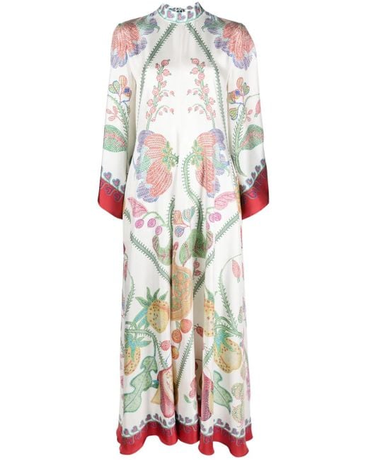 LaDoubleJ Magnifico Flower Placée プリント ドレス White
