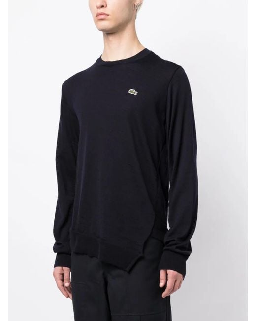 Comme des Garçons Blue Logo-Patch Wool Jumper for men