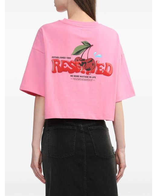 Izzue Pink Graphic-print Cotton T-shirt