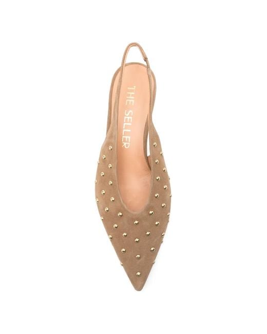 The Seller Natural Studded Slingback Pumps