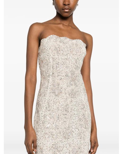 Ermanno Scervino White Strapless Midi Dress