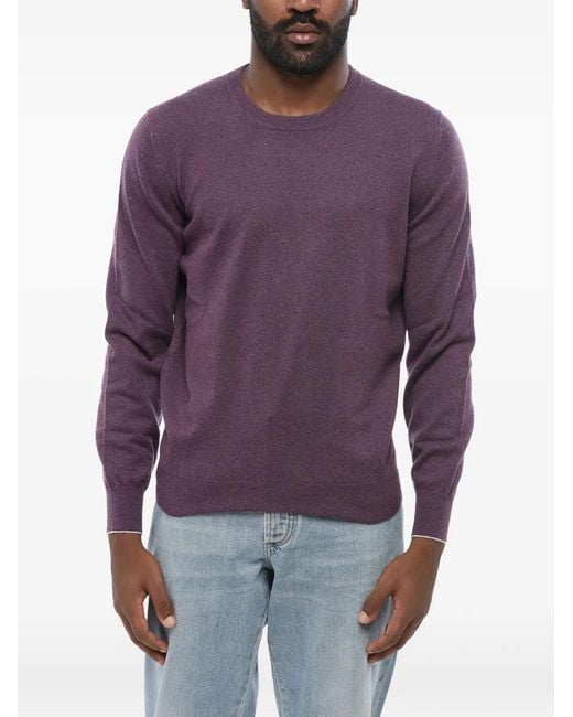 Brunello Cucinelli Purple Pull À Col Rond for men