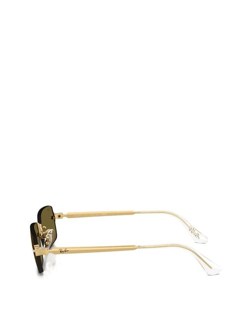 Ray-Ban Green Rectangle-Frame Sunglasses