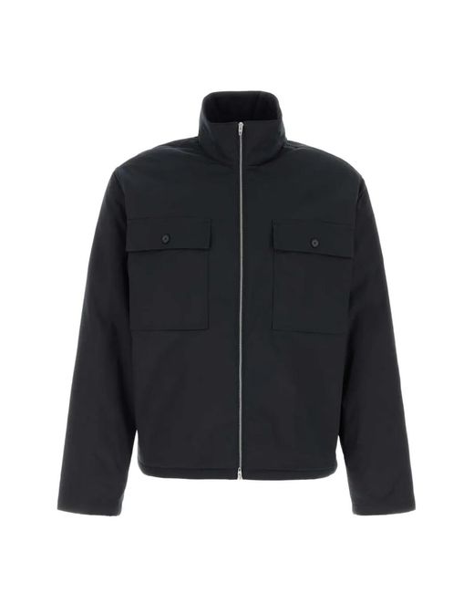 Jil Sander Blue High-Neck Flap-Pocket Jacket for men