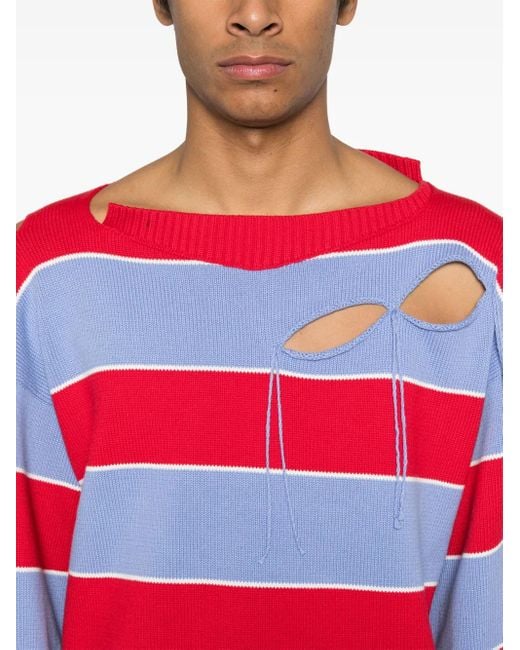 Maglione Slash Stripe di Charles Jeffrey in Red da Uomo