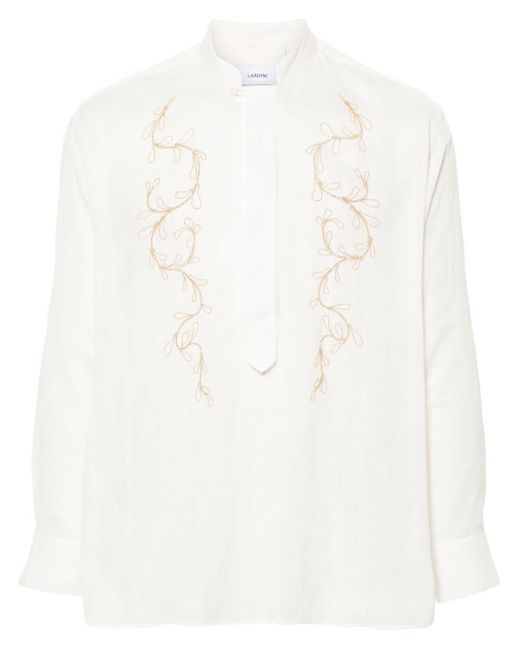 Lardini White Chain-link Detail Cotton Shirt for men