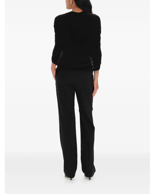 MANURI Black Draped Blouse