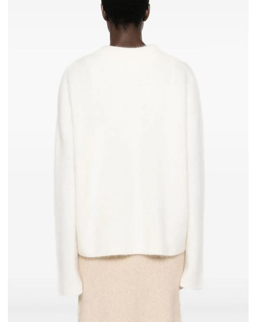 Lisa Yang White Cashmere Crew-Neck Jumper