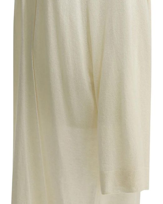 Sa Su Phi White V-Neck Long-Line Cardigan