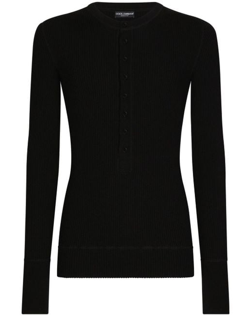 Maglione a coste di Dolce & Gabbana in Black da Uomo